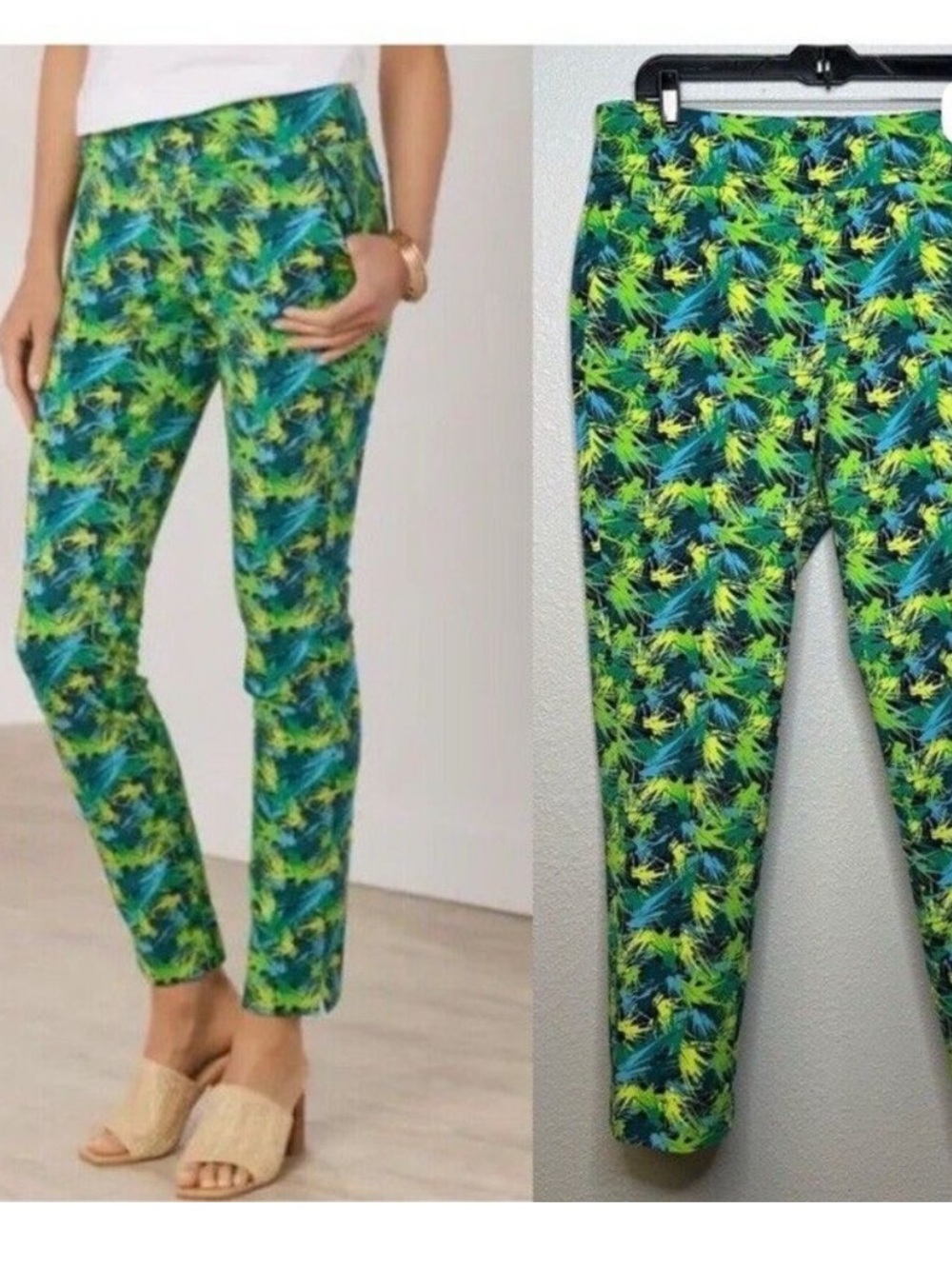 NWT SOFT SURROUNDINGS Superla Stretch Pull-On Palmas Skinny Ankle Pants Lg 14-16 - Picture 2 of 9